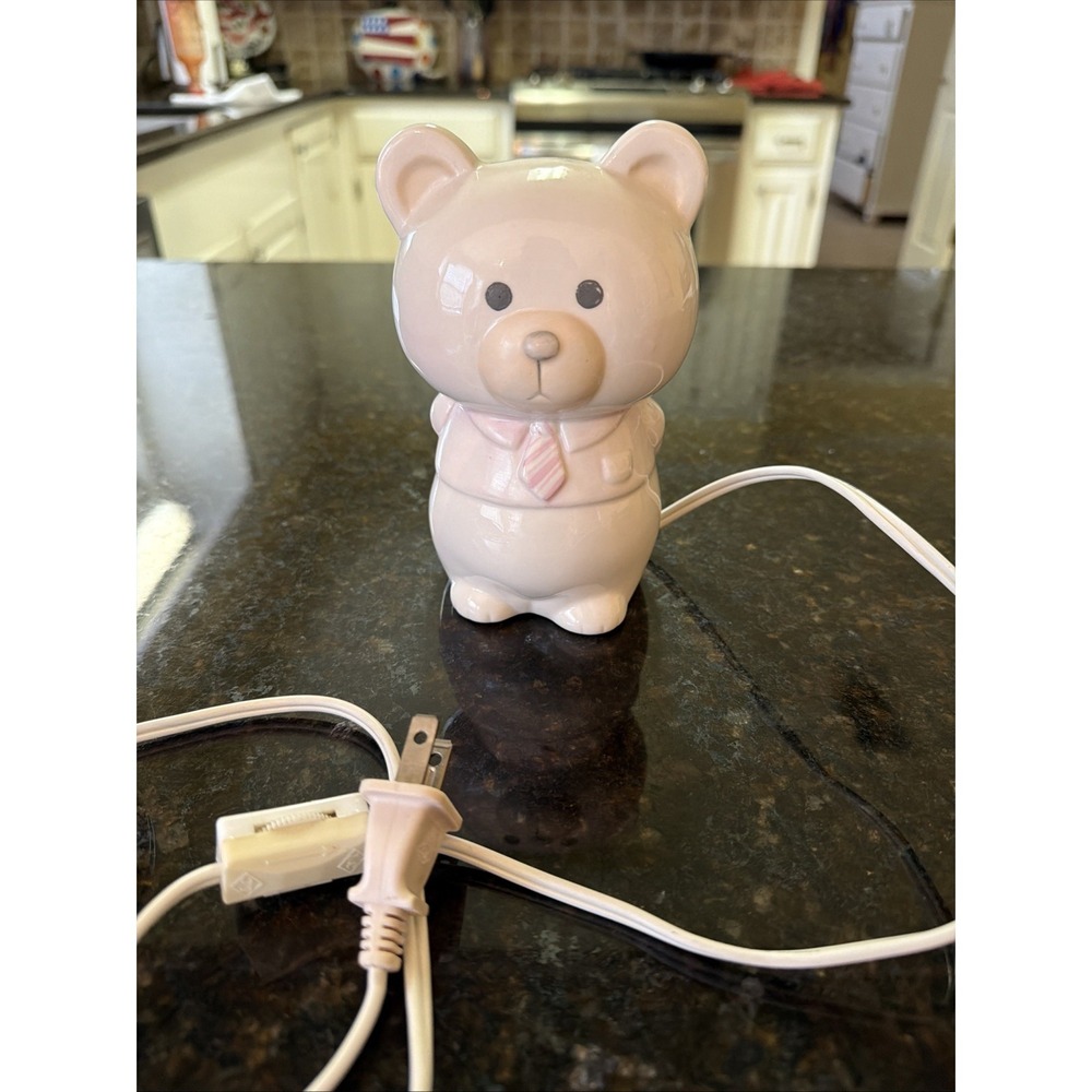 VTG Enesco Teddy‎ Bear Lamp Nightlight Ceramic Nursery Baby Works 1980s Child's